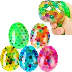 JUSTVEL スクイーズボール 卵型 ストレス解消 グッズ ストレスボール 手軽にリフレッシュ おもちゃ 子供 大人 リラックス 集中力 ランダムカラー 5個入り(ランダム)