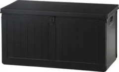 大特価　ブラック 屋外 幅96×奥行46×高さ49.5㎝ 防水タイプ 収納ボックス 鍵穴つき 組立商品 収納ベンチ 190L 不二貿易(Fujiboeki) 55252