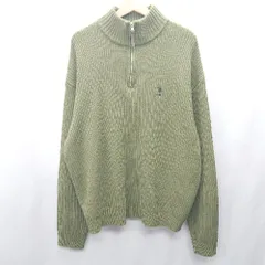 ◇ ⊇ U.S. POLO ASSN. ユーエスポロアッスン 長袖 ハーフジッププルオーバー サイズM カーキ メンズ E  【1412090047572】