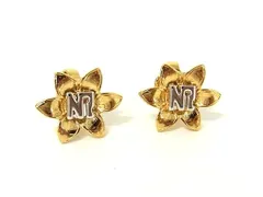 ■新品同様■ NINA RICCI ニナリッチ フラワー 花 クリップ式 イヤリング アクセサリー レディース ゴールド系 DI4003