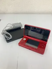 ●２【通電動作確認済み】ニンテンドー3DS 本体 CTR-001　レッド　充電器つき【ゲーム機本体】【1】