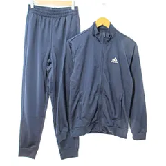 アディダス adidas タグ付き リニアロゴ トリコット トラックスーツ ジャージ 上下 セットアップ ロゴ刺繍 S 紺 ネイビー 0825