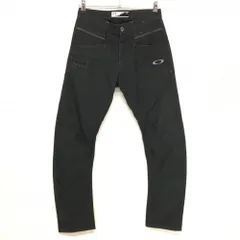 オークリー パンツ 黒×ダークグレー ティー装着可 ロゴ刺しゅう ストレッチ メンズ 30 ゴルフウェア Oakley