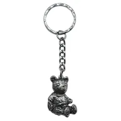 キーリング（キーホルダー） テディベア ピューター製品 英国製 Brown Pewter  