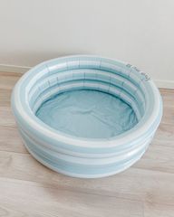 ラウンドプール 70cm ビニールプール  ストライプ ボーダー 水色 ブルー ベランダプール くすみカラー おしゃれ Love my lil ラブマイリル