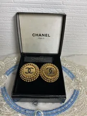 中古美品正規品　CHANEL シャネル ヴィンテージ ラウンド CC ココマーク アクセサリー イヤリング メタル レディース ゴールド 【中古】