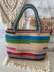 Tシャツヤーン カラフルバッグ