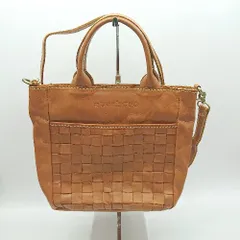 ◇ Θ zucchero ズッケロ 2way ハンドバッグ ショルダーバッグ キャメル レディース E  【1412090001178】