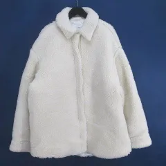 オフホワイト OFF WHITE OWEA284F22FAB001 テディコート ボアコート 中綿 38 白系 ホワイト スナップボタン ポケット 毛 ウール 綿 コットン混 イタリア製のサムネイル
