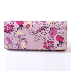 MWI25090 美品 LANVIN COLLECTION ランバン コレクション 長財布 花柄 ピンク系 ライトパープルのサムネイル