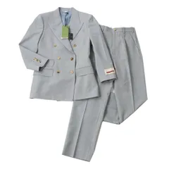 未使用品◎正規品 伊製 GUCCI グッチ 22SS 669528／675974 レディース ダブルブレスト セットアップ／パンツスーツ 水色系 38・38 タグ付のサムネイル