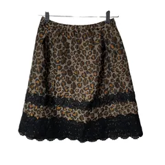 Z1492 Super Beauty スーパービューティー フレアスカート 膝丈 レオパード サイズ40