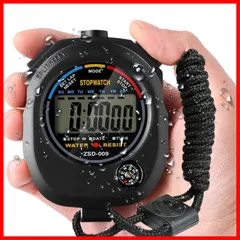 【即発送】ウォッチ ストップ 高精度 審判とトレーニング 防水 コーチのため タイマー 時計 2つの日付表示機能 デジタル ストラップとバッテリー付き スポーツ ストップウォッチ (1) aninako