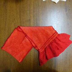 帯揚げ　絞り　紅　絹100％　日本製