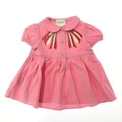 GUCCI グッチ 半袖 リボンシャツ ワンピース サイズ:12/18ｍ  ピンク  キッズ 　240001100564