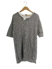 チャオパニック CIAOPANIC レイヤード 2点セット Tシャツ リネン ニット クルーネック 半袖 無地 ケーブルニット サイズL グレー QQQ