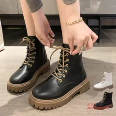 厚底ショートブーツ 韓国 編み上げブーツ ant4y983333