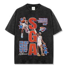 シェイボンテ エイシャン ギルジャス Shai Gilgeous-Alexander NBA オクラホマシティ・サンダー ヴィンテージ加工 コットン 半袖 Tシャツ 男女兼用 S～3XL