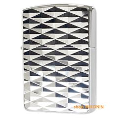 ZIPPO アーマー 鎧 ダイヤカット シルバーメッキ 162S-2DC 両面加工 ARMOR ジッポー オイルライター