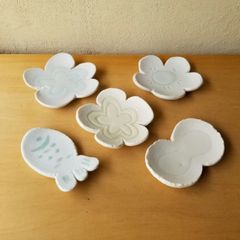 まめ皿 5枚セット　青磁  青白磁 作家