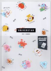 BT21 クリアファイル 6ポケット付き ハードクリアファイル