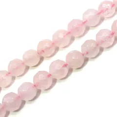 「1連 15cm」 ローズクォーツ64面カット 10mm パワーストーン バラ売り 天然石 パワーストーン 連売り ビーズ