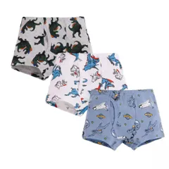 新品３枚組綿100％PJ017ボクサー子供ショ－ツ　男児パンツ　キッズ下着　恐竜
