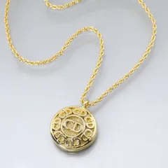 Dior Vintage ラウンドCDロゴ ロングネックレス（ゴールド）
