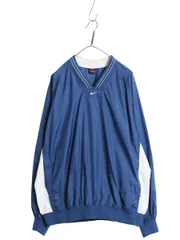 【お得なクーポン配布中!】 90s ナイキ ナイロン ジャケット メンズ XL / 古着 オールド プルオーバー Vネック スウッシュ ピステ ウォームアップ ウィンドブレーカー