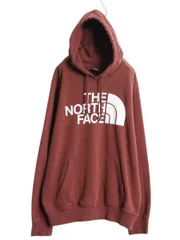 【お得なクーポン配布中!】 ノースフェイス プリント スウェット フード パーカー メンズ L / The North Face 裏起毛 プルオーバー トレーナー アウトドア テラコッタ