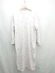 ◇ ⊇ AFTERNOONTEA WARDROBE 花柄 ストレッチベロア 長袖 ロング丈 ワンピース サイズＭ-Ｌ ピンク系 レディース E  【1501160006486】