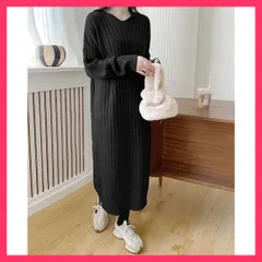 ★スタッフおすすめ★秋冬新作 全3色 フード付きリブニットワンピース  柔らかくゆったりした着心地の良いニットワンピース。すとん 上品　おすすめ おしゃれ　★売れ筋★　人気 高見え　高級感