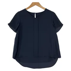 green label relaxing グリーンレーベルリラクシング Vネック フレアスリーブブラウス size表記なし/ネイビー