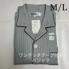 メンズ綿100％スムースワンタッチパジャマ　A065-02 　グレー　M／L　シニア　紳士パジャマ
