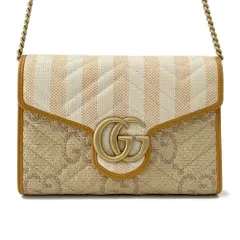 グッチ チェーンウォレット GGマーモント ラフィア 474575 GUCCI 財布 ダブルG