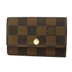LOUIS VUITTON ルイ・ヴィトン ミュルティクレ 6 現行 ロゴ 市松模様 6連 ブラウン 新型 RFID ICチップ 美品 ダミエ エベヌ キーケース N62630