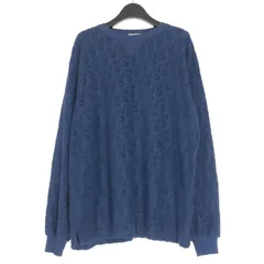 ディオール Dior Oblique Cotton Jacquard Long Sleeve Tee オブリーク ジャガードカットソー パイル 長袖 S ネイビー 紺 293J649A0614 国内正規のサムネイル