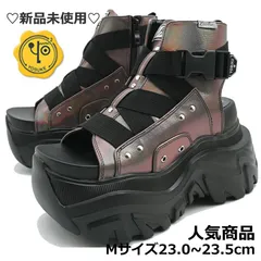 ☆新品未使用☆美品・レア Mサイズ 23cm~23.5cm ヨースケ YOSUKE 厚底 ブーツサンダル レディース ガンメタ 厚底サンダル スニーカーサンダル　 MY0285