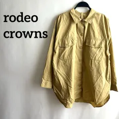 rodeo crownsベージュフリーサイズ長袖シャツオーバーサイズブランドロゴ