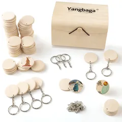 【特価】木製スライスYangbaga3.5 cm木製ディスク 80個セット装飾用木材チップ 丸形 DIY手作り 多用途 誕生日 結婚式 パーティー DIYホーム装飾 部屋飾り物 工芸品 キーホルダー付（80個）2.5cm