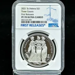 2021 セントヘレナスリーグレイセス復刻試鋳 £5銀貨 NGC PF69UC②