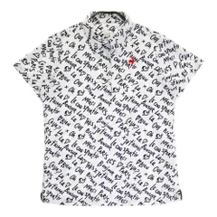 サイズ：L LECOQ GOLF ルコックゴルフ 2024年モデル 半袖ポロシャツ ロゴ刺繍 総柄 ホワイト系 [240101256261]# ゴルフウェア レディース ストスト