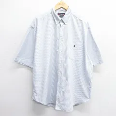 XL/古着 ラルフローレン 半袖 ブランド シャツ メンズ 90s ワンポイントロゴ BIG SHIRT オックスフォード 大きいサイズ ロング丈 コットン 