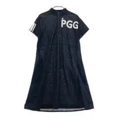 パーリーゲイツPGGロゴ入り黒ネイビーポロワンピースサイズ1 PEARLY GATES パーリーゲイツ 半袖ポロシャツ ネイビー×白 30