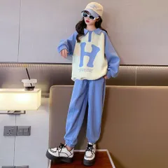 ☆ ブルー ☆ 150cm ☆ キッズ ウェア 上下セット キッズ 上下セット 女の子 長袖 ルームウェア 部屋着 トレーナ ルームウエア キッズウェア パンツ セットアップ 子供服 子ども服 こども服 子供 子ども こども 上下 セット ガールズ カジュアル