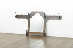 ★事前問合せ必須★ Fyne Ladye ファインレディ ウォールミラー イギリスアンティーク オーク材 フック付き 壁掛け鏡 ウォールハンガー コートハンガー 帽子掛け 店舗什器、英国 リペア+発送まで3週間前後 R-076583