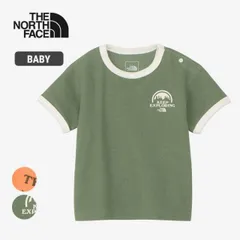 ザ・ノース・フェイス tシャツ ベビー 半袖 THE NORTH FACE NTB32474 B L-PILE RINGER T オーガニック コットン オレンジ グリーン パイル 80cm 90cm 春夏 メール便 (240421)