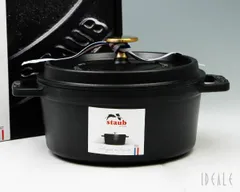 未使用　ストウブ　ピコココット　ラウンド　マット ブラック　黒　10cm ストウブ ピコ ココット ラウンド 10cm 40500-101 [ブラック