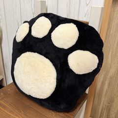 肉球背あてクッション 猫柄 足跡 足あと あしあと 犬柄 枕
