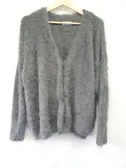 ◇ ⊇ ADAM ET ROPE' アダムエロペ シャギーニット 長袖 カーディガン サイズF グレー系 レディース E  【1508060001221】